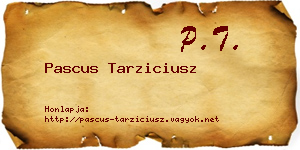 Pascus Tarziciusz névjegykártya
